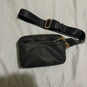 Black and gold Fanny pack
